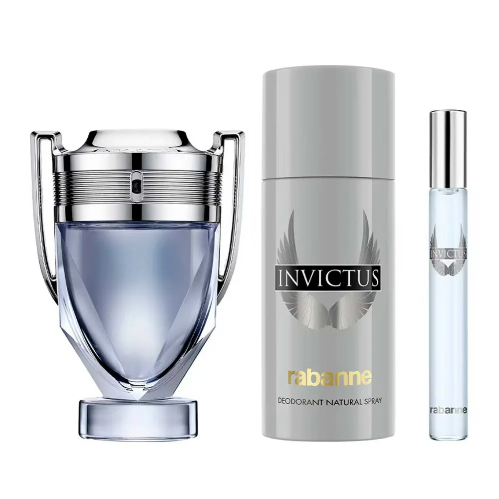 Perfume Set Paco Rabanne Invictus 3 Pzs, Eau de Toilette, Unisex